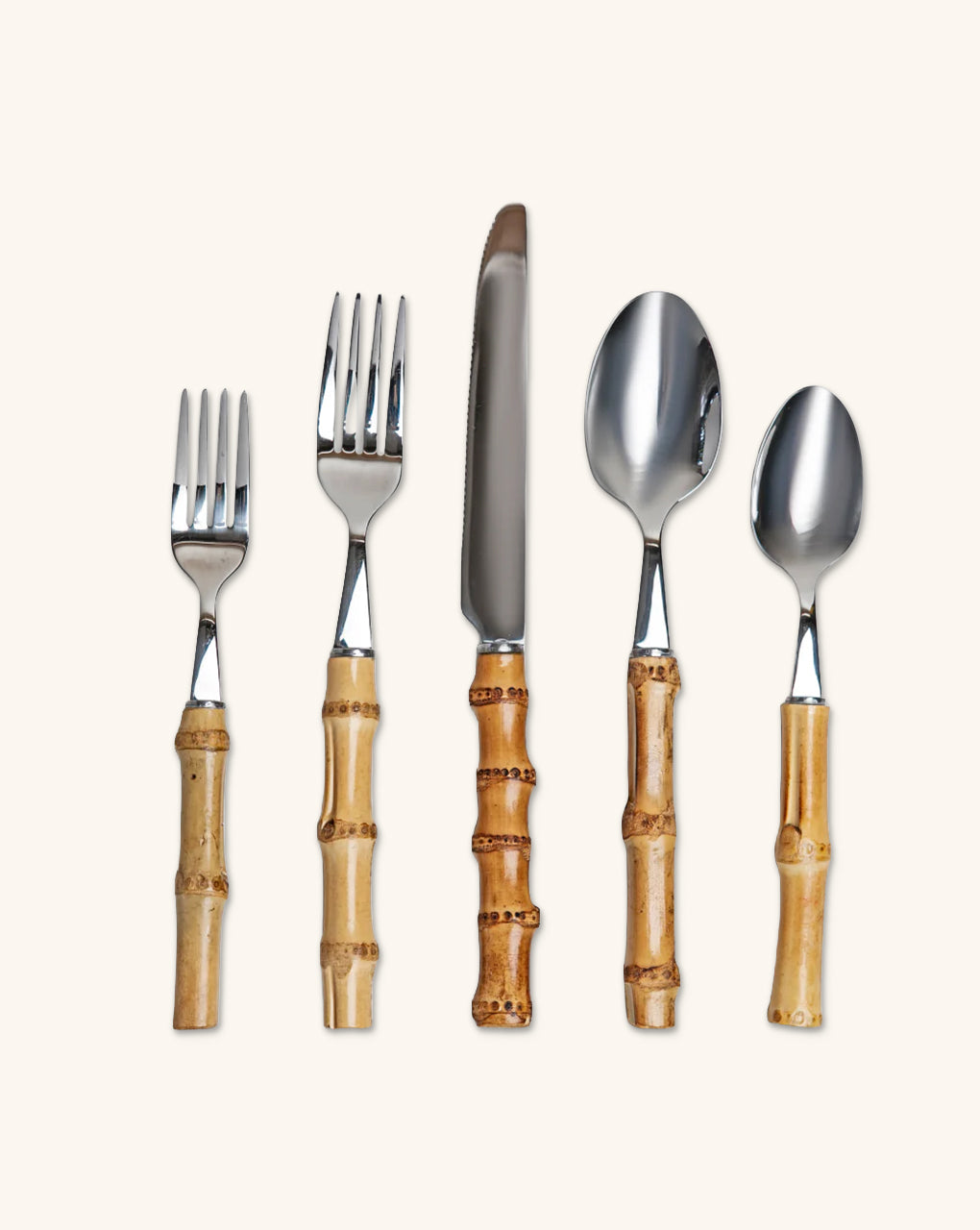 Juego de Cubiertos de Bambú Natural para 4 personas (20 piezas)