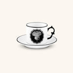 Juego de Taza con Platito para Té Herbariae Blanco. Set de 4 