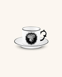 Juego de Taza con Platito para Té Herbariae Blanco. Set de 4 