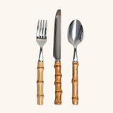 Juego de 3 Cubiertos de Bambú Natural para 4 personas (12 Piezas)