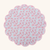Juego de 4 Manteles Individuales Florales Big Daisy en Rosa y Verde con Doble Orilla Bordada