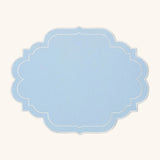 Juego de 4 Manteles Individuales Hannah Azul Plumbago con Doble Orilla Bordada