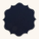 Juego de 4 Manteles Individuales Suzy en Loneta Azul Marino con Doble Orilla Bordada