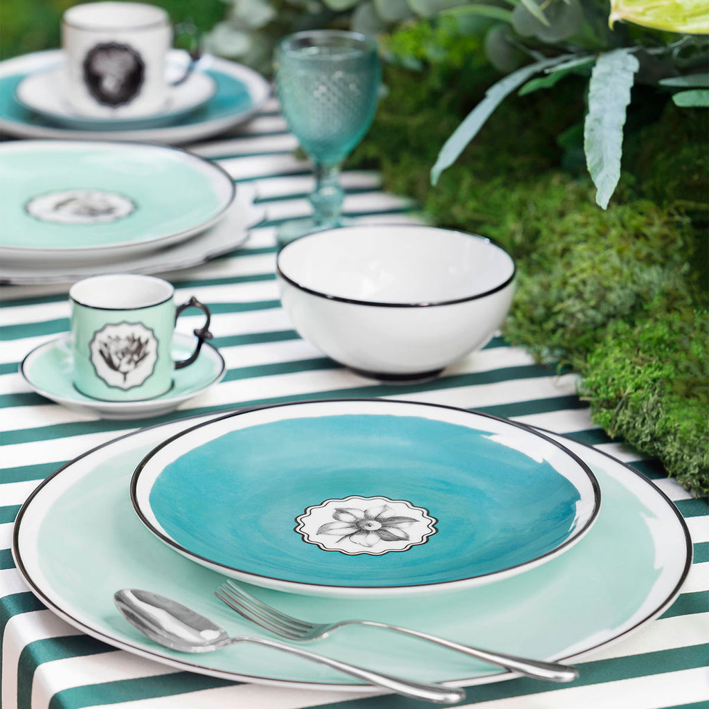 Plato Base Verde Menta Herbariae de Vista Alegre, Set de 4