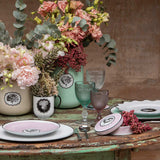 Plato Ensalada Herbariae Rosa. Set de 4