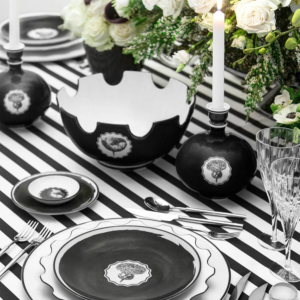 Plato Trinche Herbariae Blanco. Set de 4