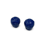 Salero y pimentero de cerámica en forma de hoja de repollo, color azul cobalto, marca Zash