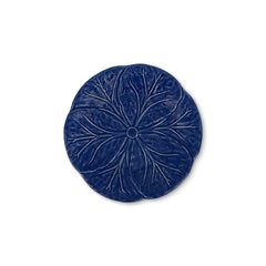Plato Pan de Repollo Azul Cobalto. Set de 4