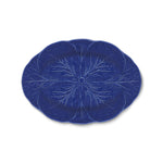 Platon para servir de 32 cm de cerámica en forma de hoja de repollo color azul cobalto, marca Zash