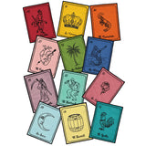 Set Completo de Cocteleras Lotería con Bordado Negro en Algodón de Colores, set con 12