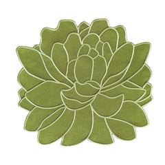 Individuales Blossom Bordado en Algodón Verde Olivo. Set de 4