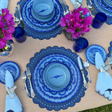 Plato Pan Puebla Azul Turquesa. Set de 4