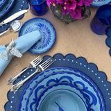 Plato Pan Puebla Azul Turquesa. Set de 4