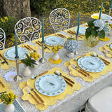Platos para Ensalada Azul Claro con Garza Gris, set de 4