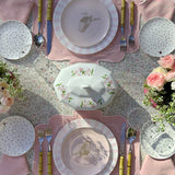 Platos para Ensalada Rosa con Pajarito, set de 4