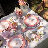 Platos para Ensalada Rosa con Pajarito, set de 4