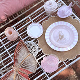 Platos para Ensalada Rosa con Pajarito, set de 4