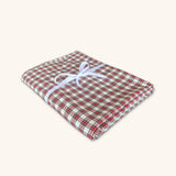 Mantel de Mesa Rectangular de Tartan Blanco. 2x3m