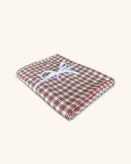 Mantel de Mesa Rectangular de Tartan Blanco. 2x3m