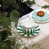 Tazas Espresso con Plato Identidad Verde. Set de 4