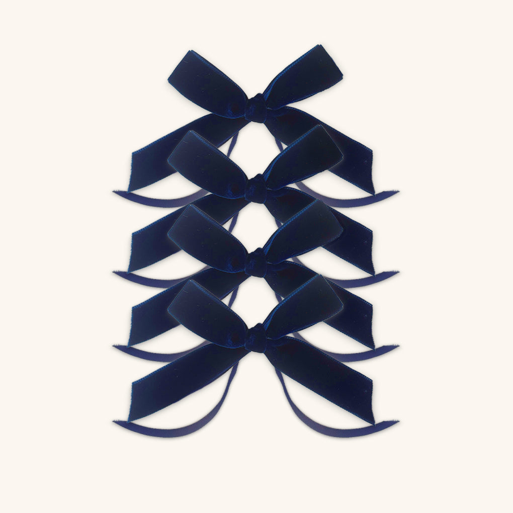 MOÑO AZUL MARINO DE TERCIOPELO DE 22 MM