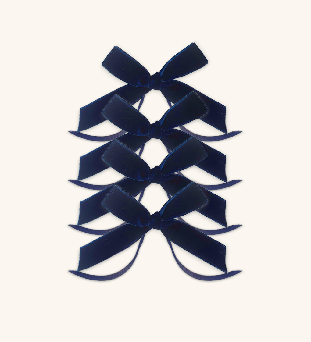 MOÑO AZUL MARINO DE TERCIOPELO DE 22 MM