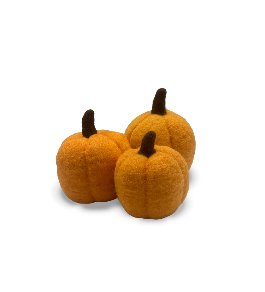 Set de 3 calabazas de decoración de diferentes tamaños de felpa, marca Zash
