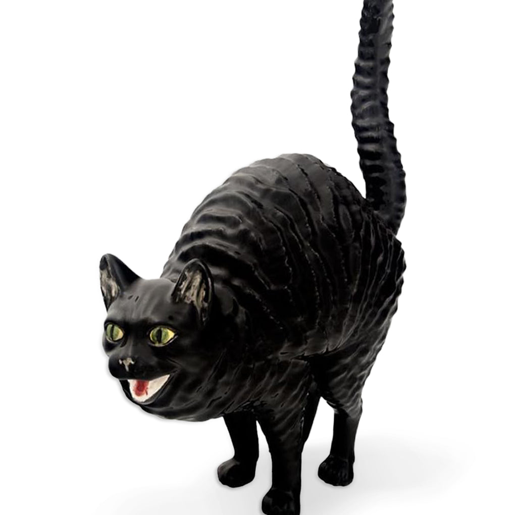 Gato negro decorativo de cerámica marca Bordallo Pinheiro