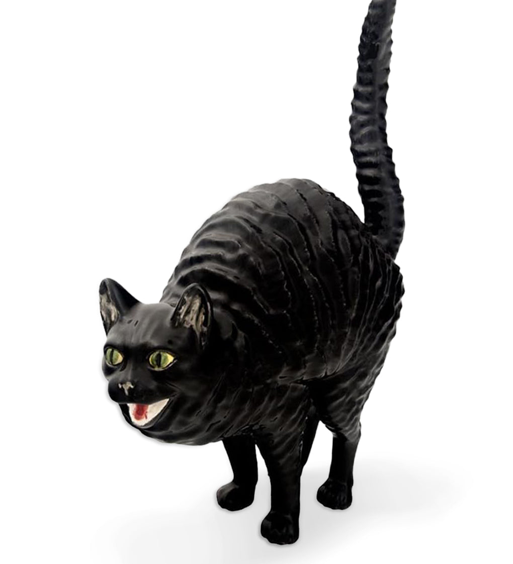 Gato negro decorativo de cerámica marca Bordallo Pinheiro