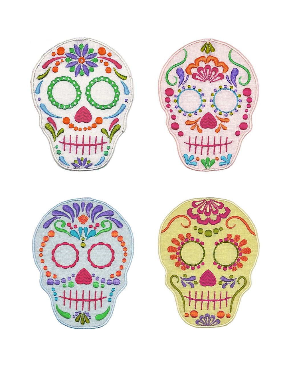 Servilletas cocteleras en forma de calaveritas de azúcar de colores, marca Zash