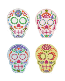 Servilletas cocteleras en forma de calaveritas de azúcar de colores, marca Zash