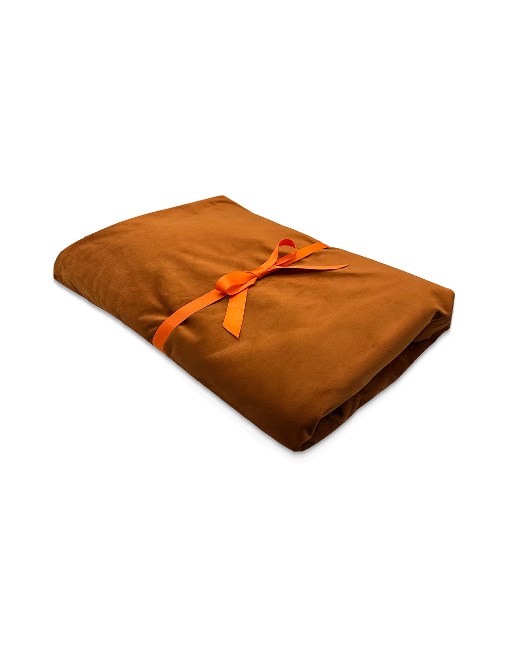 Mantel rectangular completo de mesa en terciopelo naranja, marca Zash