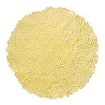 Mantel individual de algodón en forma de flor hortensia color amarillo, marca Zash