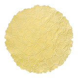 Mantel individual de algodón en forma de flor hortensia color amarillo, marca Zash