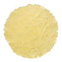 Mantel individual de algodón en forma de flor hortensia color amarillo, marca Zash