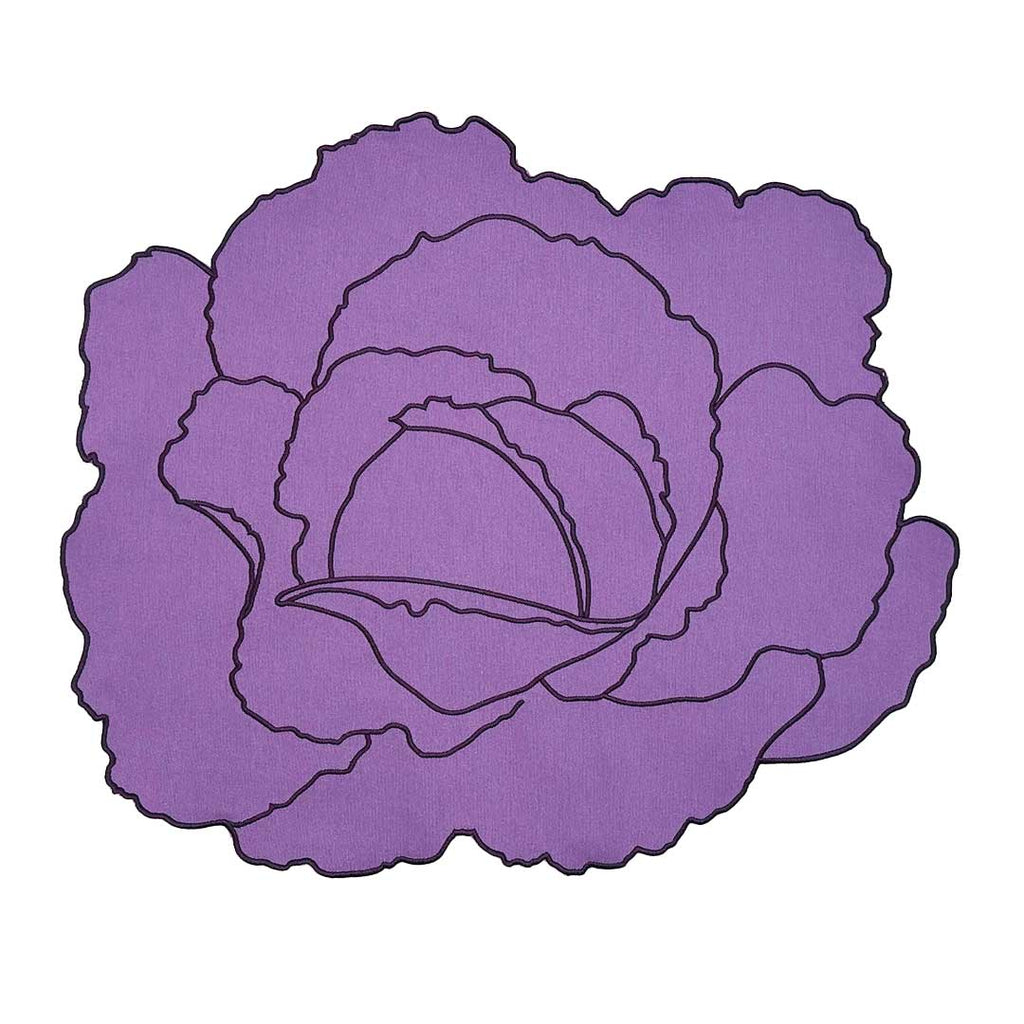 Mantel Individual de algodón en forma de hoja de repollo en color morado, marca Zash