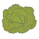 Mantel Individual de algodón en forma de hoja de repollo en color verde, marca Zash 