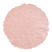 Mantel individual de algodón en forma de flor Hortensia color rosa claro, marca Zash
