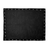 Manteles individuales Silvia en lino negro con puntitos laterales bordados en blanco, marca Zash
