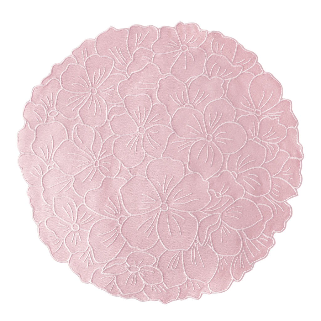 Mantel individual de mesa en forma de flor hortensia color rosa, marca Zash