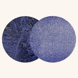 Mantel Individual Ramona de Doble Vista en Azul. Set de 4