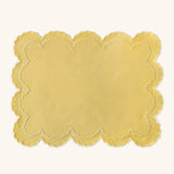 Manteles Individuales Majo de Loneta de Algodón en color Amarillo, set de 4.