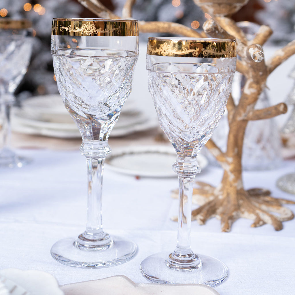 Copa de Vino Tinto Palazzo Gold. Set de 4