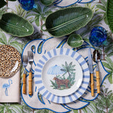 Platos Trinche Candy Cane Azul Claro, set de 4