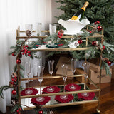 Cocteleras en Forma de Muérdago en Terciopelo Verde. Set de 4