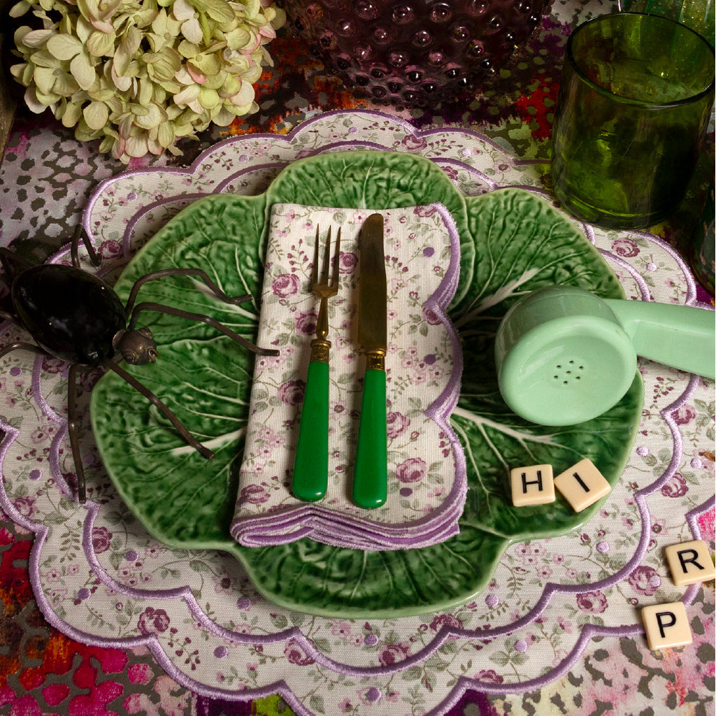 Plato Trinche Repollo Verde. Set de 4