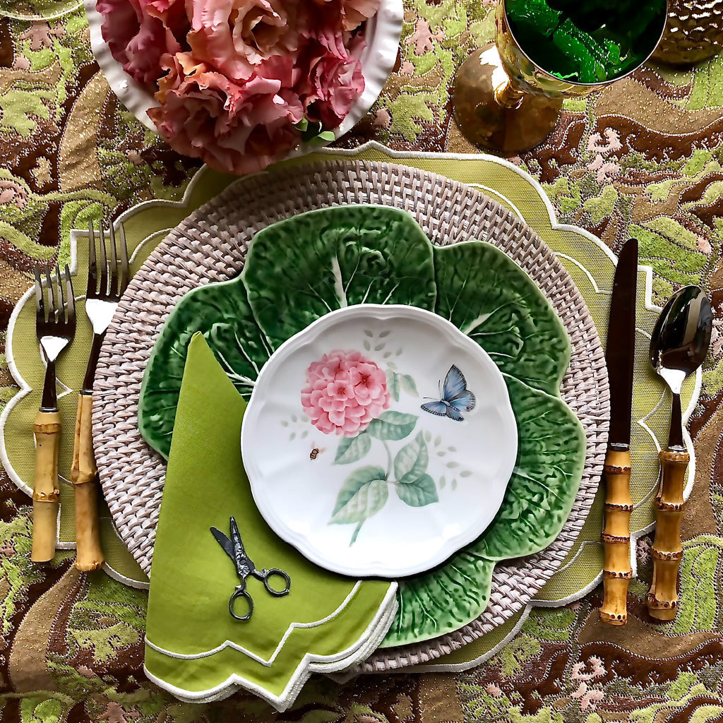 Plato Trinche de Repollo Bordallo Pinheiro en Verde, Set de 4