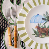 Platos Trinche Candy Cane Verde Olivo, set de 4