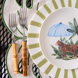 Platos Trinche Candy Cane Verde Olivo, set de 4