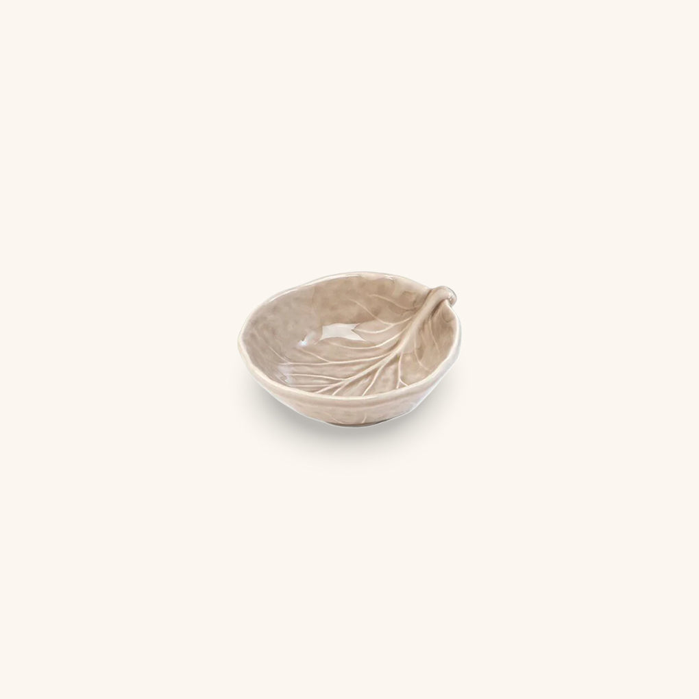Mini-Bowl Sal o Condimentos en Forma de Repollo Beige 8 cm de Cerámica.